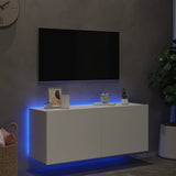 TV Wall Cabinet with LED Lights White 100x35x41 cm 837323