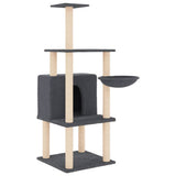 Cat Tree with Sisal Scratching Posts Dark Grey 132 cm 171728