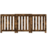 Radiator Cover Smoked Oak 205x21.5x83.5 cm Engineered Wood 852766