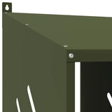 Chicken Nesting Box with 2 Compartments Olive Green Metal 864347