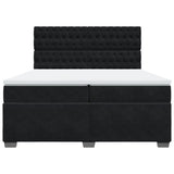 Box Spring Bed with Mattress Black 200x200 cm Velvet 3291010