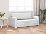 Folding Sofa Bed White 124 x 71 x 78 cm Faux Leather 42030519