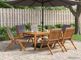 7-Piece Garden Dining Set Natural Solid Acacia Wood 3434561