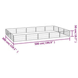 16-Panel Dog Playpen Black 100x50 cm Powder-coated Steel 3115969