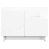TV Stand 60 x 34.5 x 40 cm High Gloss White Engineered Wood 8011562
