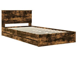 Bed Frame with Drawer Smoked Oak 100 x 200 cm Engineer Wood 3411149