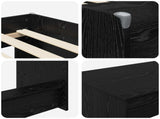 Kids'High Bed Frame with Desk Black Oak 90 x 190 cm 3423471