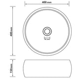 146998 Luxury Wash Basin Round Matt White 40x15 cm Ceramic
