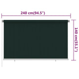 Outdoor Roller Blind 240x140 cm Dark Green HDPE 312818