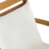 Chair 2 pcs Brown and Cream 65 x 60 x 76.5 cm Solid Teak Wood 42006405