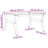 ZNTS Coffee Table Legs Y-Frame 80x70x43 cm Steel 357923