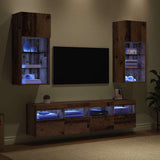 TV Wall Units with LED Old Wood Engineered Wood 3402980