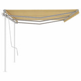 Manual Retractable Awning with Posts 6x3 m Yellow and White 3069998