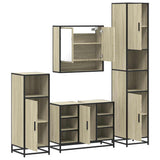 4 Piece Bathroom Furniture Set Sonoma Oak Engineered Wood 3301241