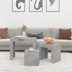 Nesting Coffee Tables 3 pcs Concrete Grey Engineered Wood 808544