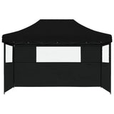 ZNTS Foldable Party Tent Pop-Up with 3 Sidewalls Black 4004974