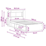 Bed Frame with Storage with Headboard Concrete Grey 75 x 190 cm 3433425