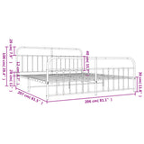 Bed Frame Black Powder-Coated Steel Double Bed Frame 352603