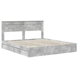 Storage Bed Concrete Grey 200 x 200 cm Engineered Wood 3409890