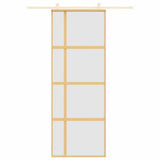 Sliding Door Gold 76x205 cm Frosted ESG Glass and Aluminium 155193