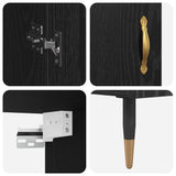 Highboard 2 pcs Black Oak Engineered Wood 3416169