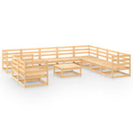 ZNTS 11 Piece Garden Lounge Set Solid Wood Pine 3075929