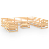 ZNTS 11 Piece Garden Lounge Set Solid Wood Pine 3075929