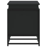 Storage Box with Lid Black 80x40x51.5 cm Engineered Wood 848799