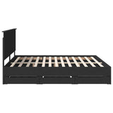 Bed Frame with Drawer Black 200 x 200 cm Engineer Wood 3411083