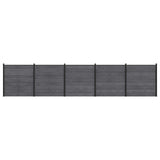 Fence Set 5 pcs 872 x 186 cm WPC and Aluminium Grey 3429397