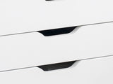 Seven-Drawer Filing Cabinet, with Wheels - White T3398P330433