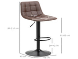 Adjustable Bar Stools Set of 2, Swivel PU Leather Upholstered Barstools with Tufted Seat and Back, T3398P329827