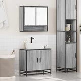 ZNTS 2 Piece Bathroom Furniture Set Grey Sonoma Engineered Wood 3300918