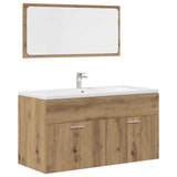 4 Piece Bathroom Furniture Set Artisan Oak Engineered Wood 3328590