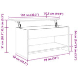 809650 Coffee Table Sonoma Oak 102x50x52,5 cm Engineered Wood