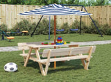 Picnic Table for 4 Kids with Umbrella Solid Wood Fir 3281618