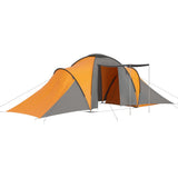 Camping Tent 6 Persons Grey and Orange 93186