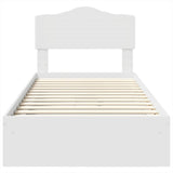 Storage Bed with Headboard White 70 x 190 cm Engineered Wood 3413145