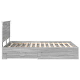 Bed Frame with Drawer Grey Sonoma 135 x 190 cm Engineered Wood 3411319