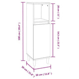 Bathroom Cabinet Grey sonoma Engineered wood, solid eucalyptus wood 819810
