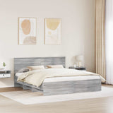 Bed Frame Grey Sonoma 180 x 200 cm Engineered Wood 3408828