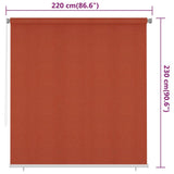 Outdoor Roller Blind 220x230 cm Terracotta HDPE 312804