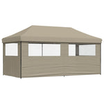 ZNTS Foldable Party Tent Pop-Up with 3 Sidewalls Taupe 4004946