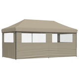 ZNTS Foldable Party Tent Pop-Up with 3 Sidewalls Taupe 4004946