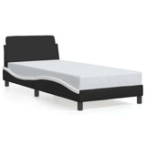 Bed Frame "Dover" Black and White 90x190 cm Single Faux Leather 373324