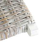 Relaxing Chair White Natural Kubu Rattan and Solid Mahogany Wood 285800