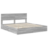 Storage Bed Grey Sonoma 200 x 200 cm Engineered Wood 3408429