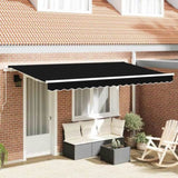 Retractable Awning Black 400 x 200 cm Polyester and Aluminium 3329855