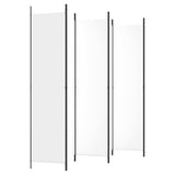 6-Panel Room Divider White 300x220 cm Fabric 350206