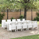 Garden Dining Set 11 pcs White Rattan and Steel 3378762